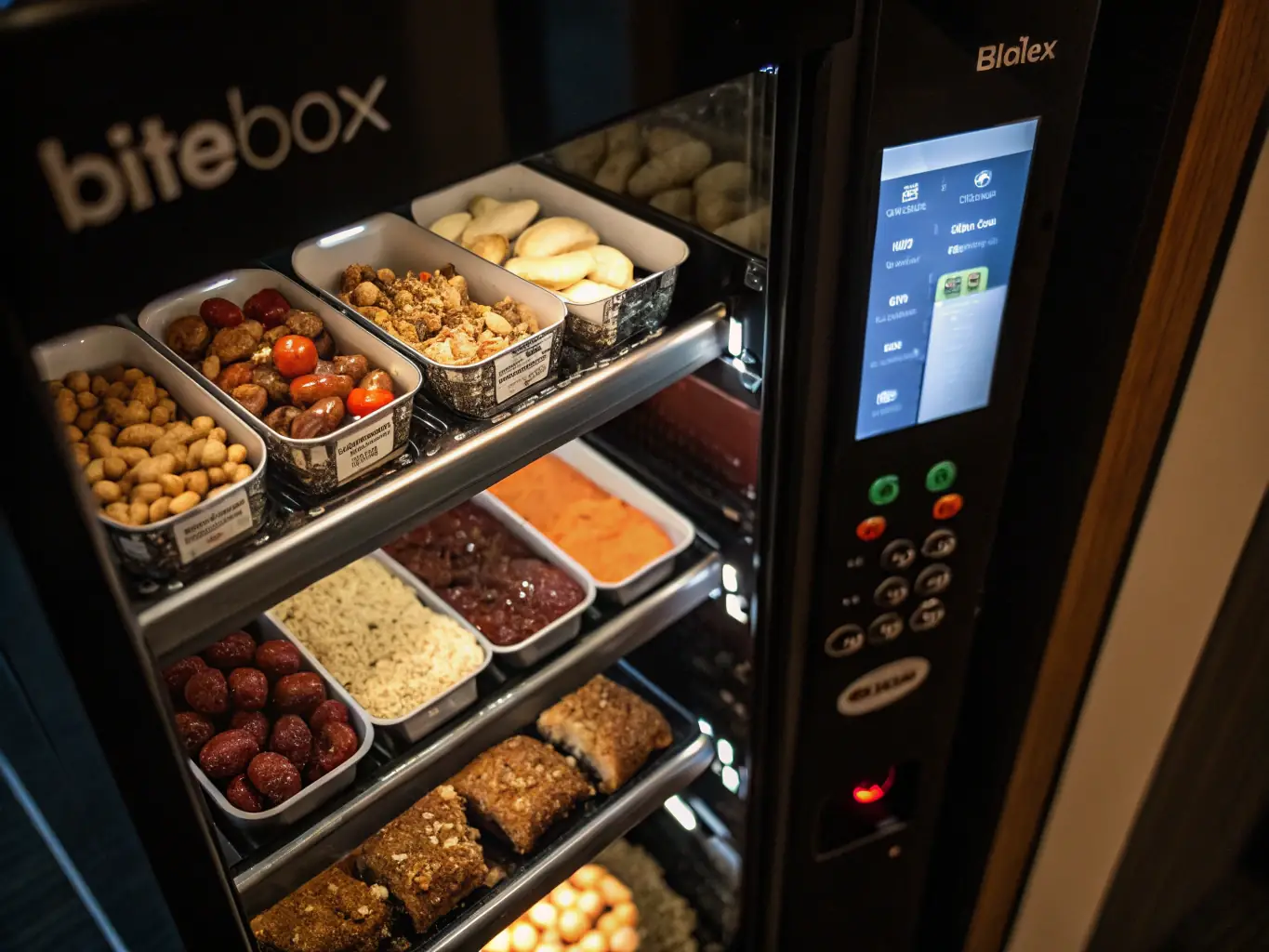 An image showcasing a variety of product bundles available for vending machines, including snacks, drinks, and healthy options.